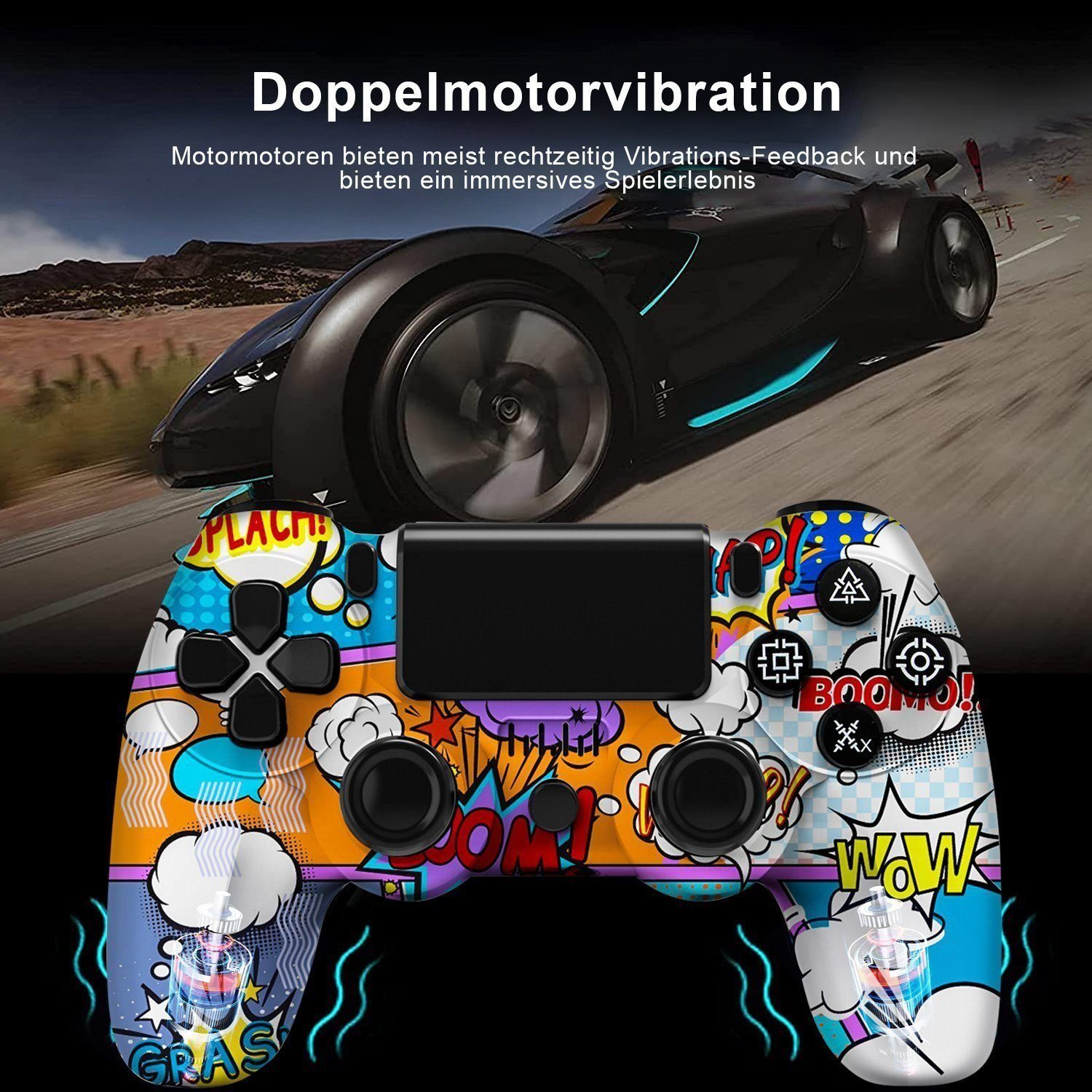 Tadow Gamepad, Game Controller, für PS4, Wireless, Bluetooth PlayStation 4-Controller
