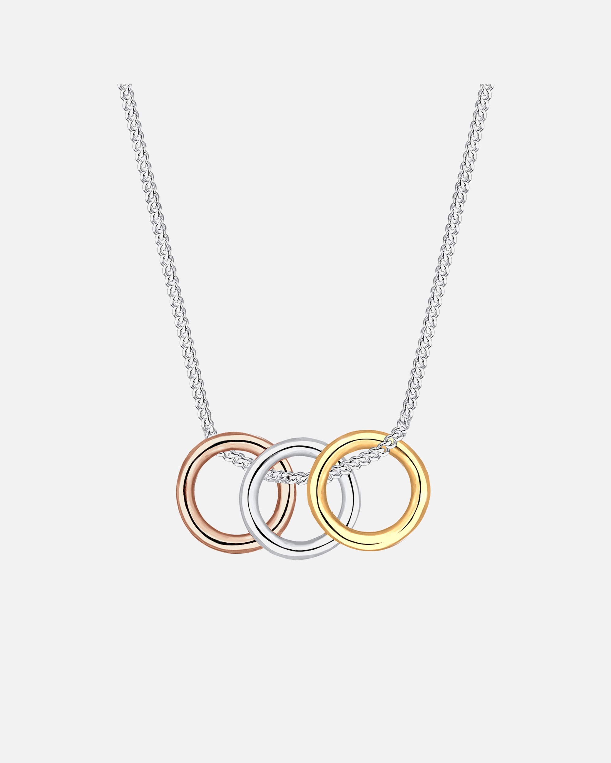 Ciondolo da donna Elli a cerchio tricolore di tendenza in argento sterling 925