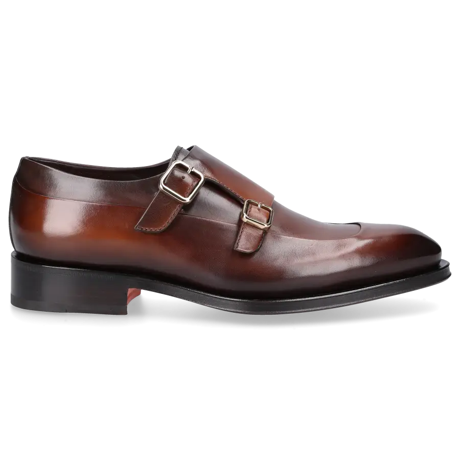 Santoni - Monk Schuhe 18239 Kalbsleder - braun