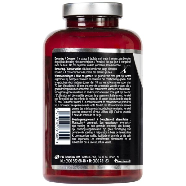 Comprimés de levure de riz rouge Lucovitaal, 360 unités