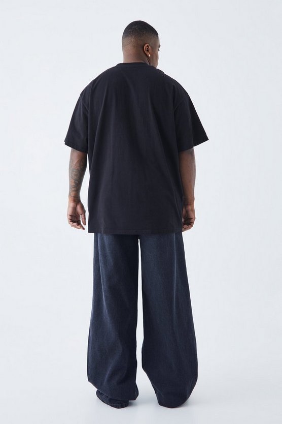 Plus lockere Kontrast-Jeans mit Rissen