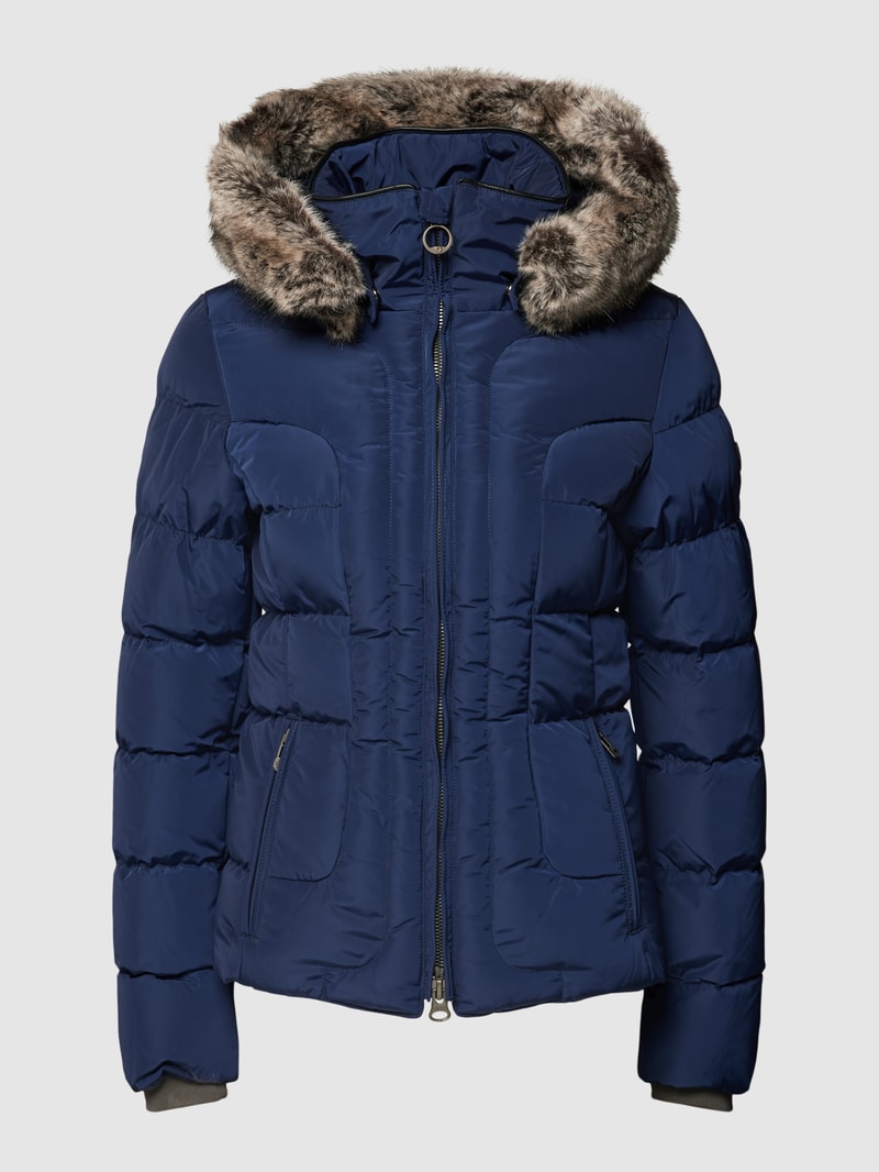 Steppjacke mit Webpelzbesatz Modell 'ASTORIA' in royalblau
