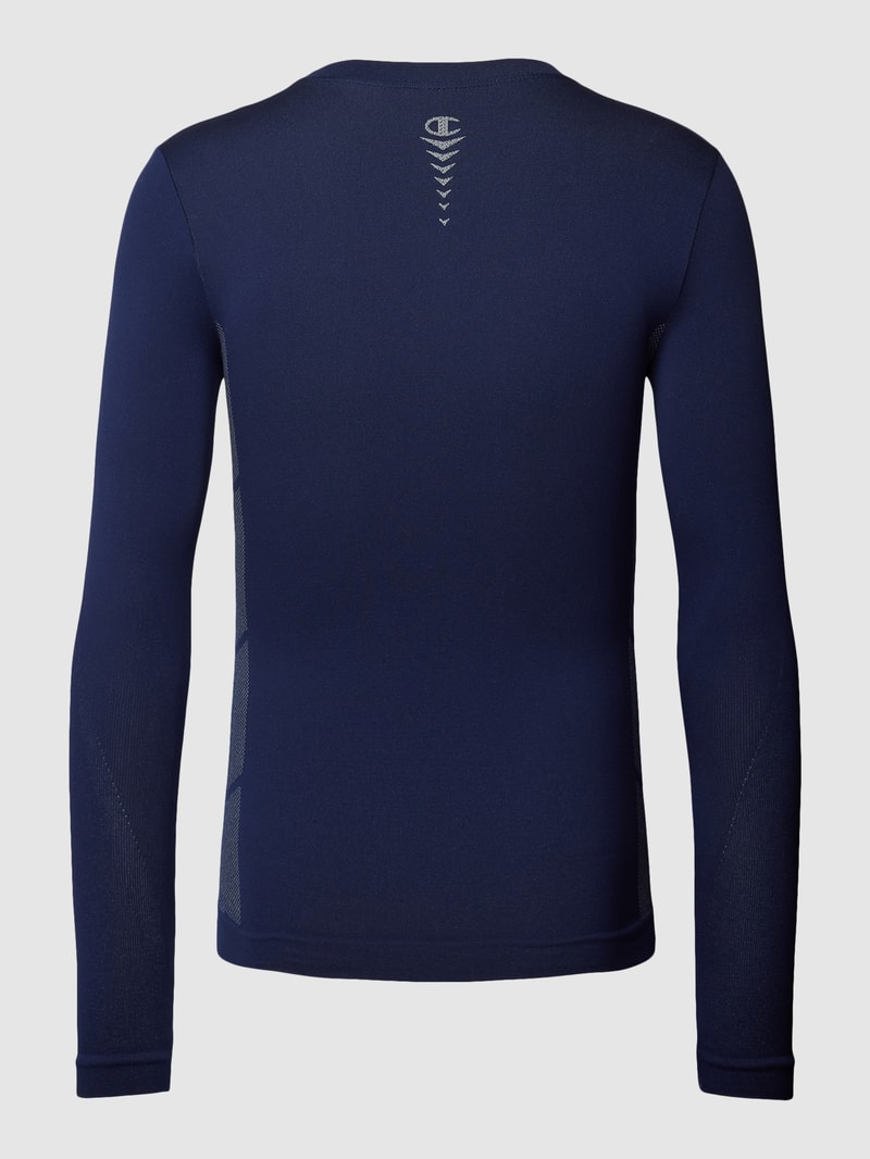 Longsleeve mit Label-Stitching Modell 'ENTRY LEVEL' in dunkelblau
