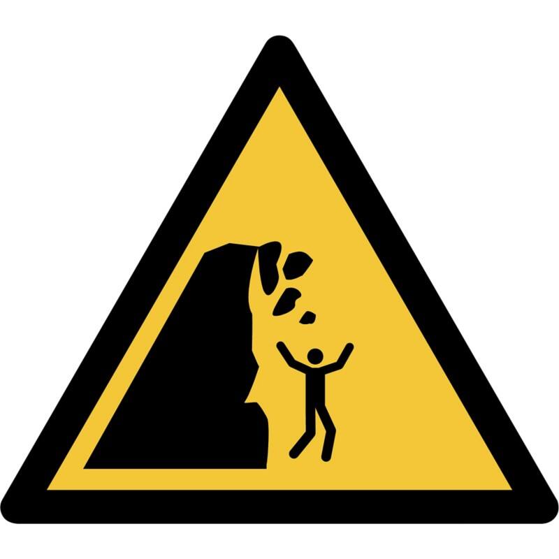 Djois Warnschild Warnung vor Steinschlag und instabiler Klippe Klebstoff, einschraubbar PP (Polypropylen) 30 (B) x 0,14 (H) cm 3 Stück