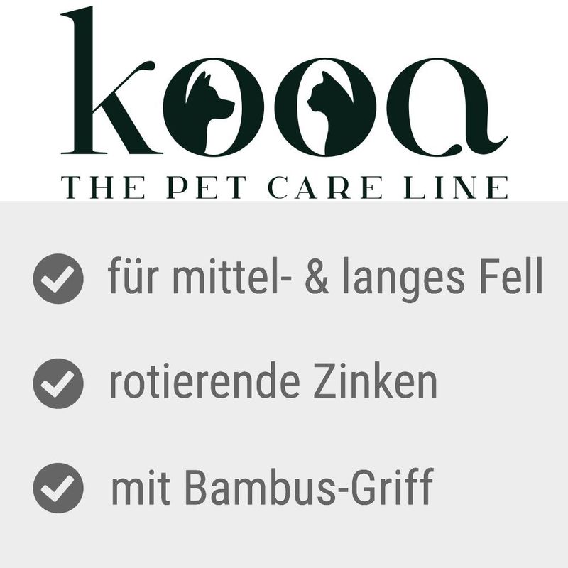 kooa Rechenkamm aus Bambus mit rotierenden Zähnen