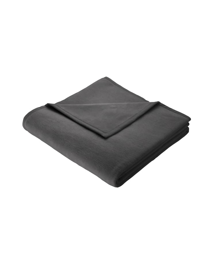 biederlack Cotton Home Wohndecke Uni in anthrazit günstig kaufen 150 x 200 cm