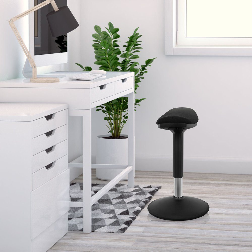 hjh OFFICE Stehhilfe Stehhilfe BALANCE SIT I B Stoff ohne Armlehnen, Hocker, Bürohocker