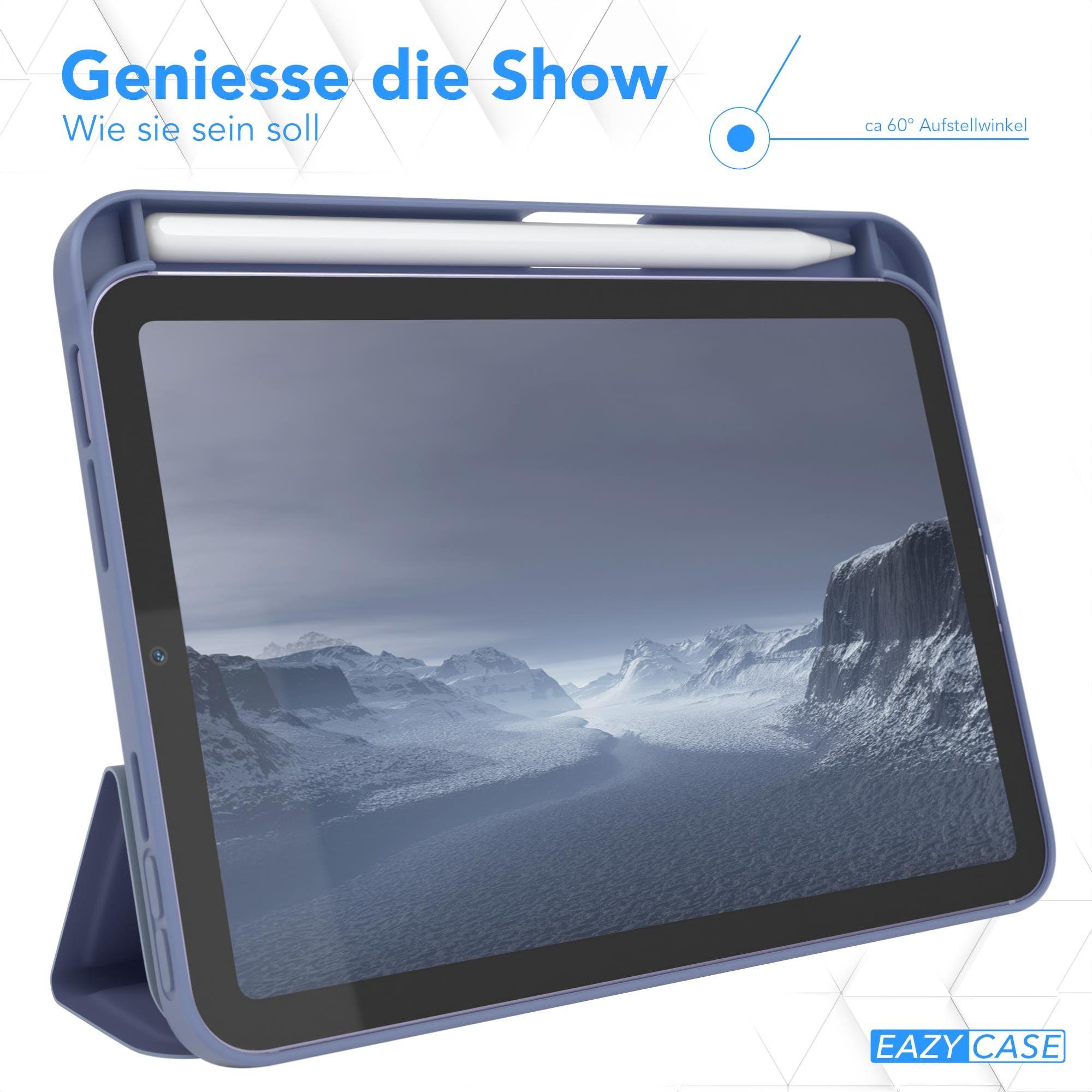 EAZY CASE Tablet-Hülle Penholder Smartcase für iPad Mini 6. Gen. (2021) 8,3 Zoll, Tablettasche klappbares Etui mit Penholder Stifthalterung Eis Blau
