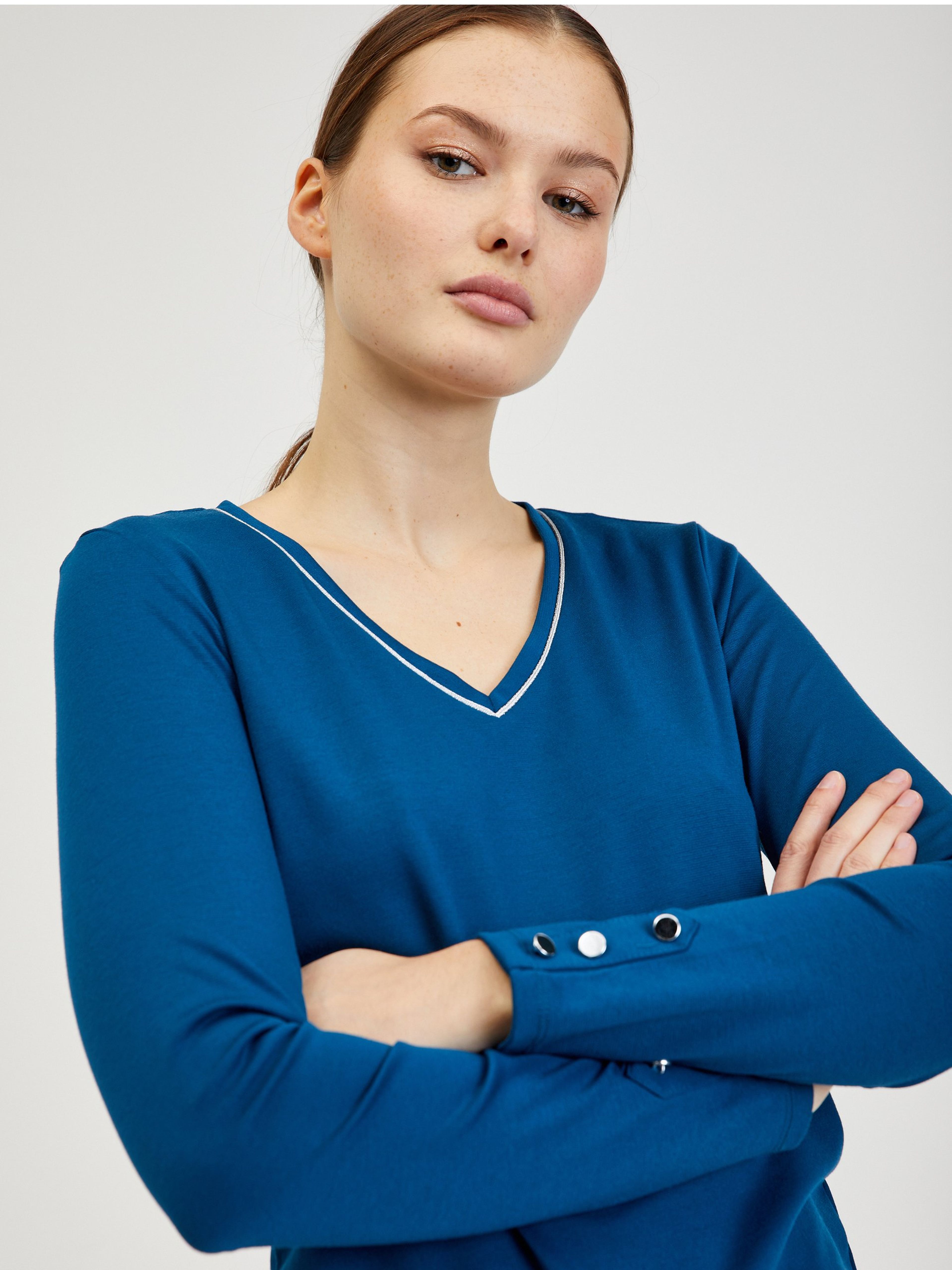 Blaues Damen Langarm T-Shirt ORSAY
