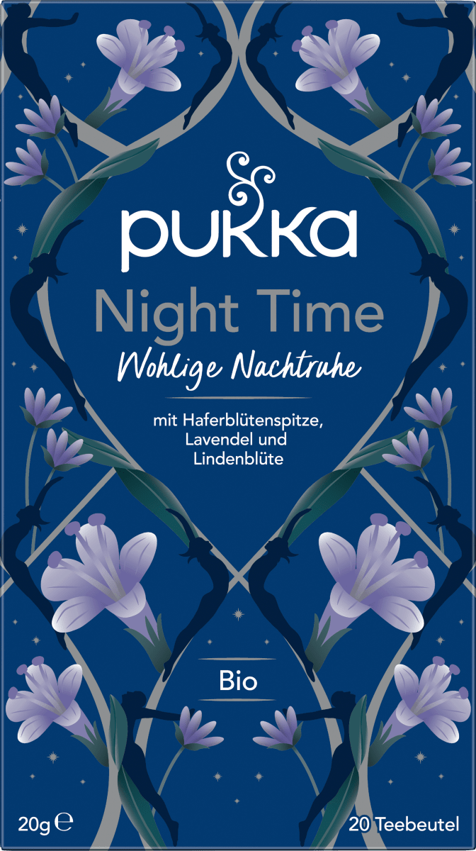Kräutertee \Night Time\ mit Haferblütenspitze, Lavendel, Lindenblüte (20 Beutel), 20 g