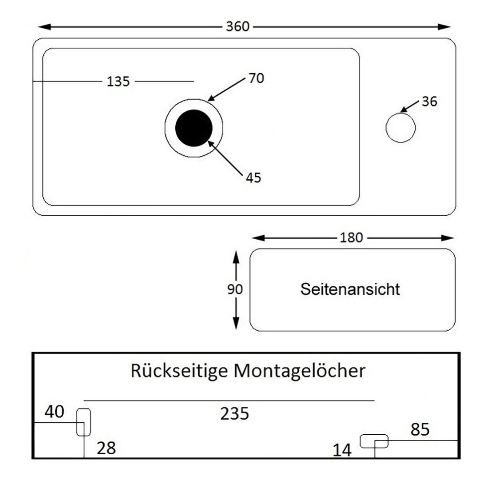 NEG Waschbecken NEG Hänge-Waschbecken Uno41H (41H)