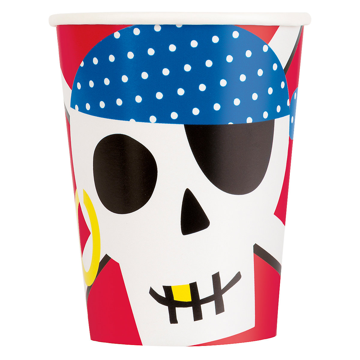Papp-Partybecher/Trinkbecher Ahoi Piraten, 256 ml, 8 Stück