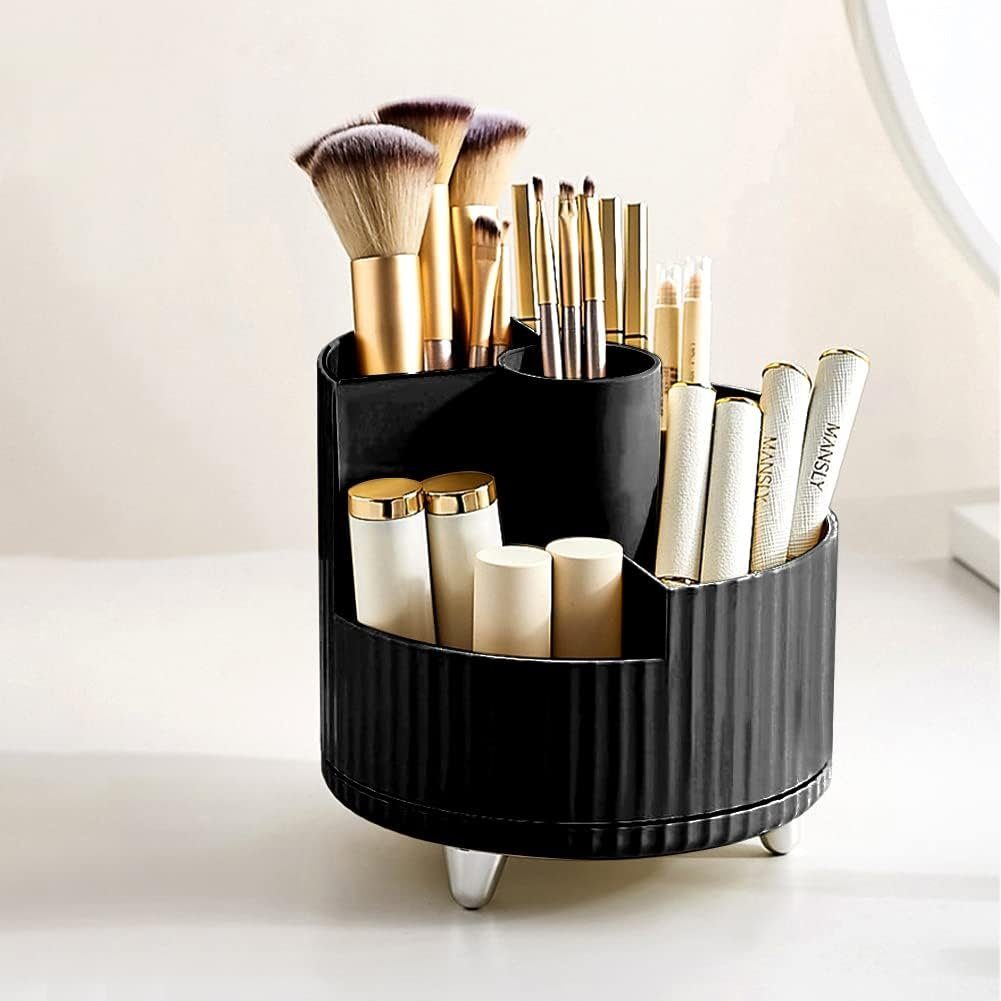 Runxizhou Kosmetikkoffer Make Up Kosmetik Organizer, 360 Drehung Beauty Organizer - Schwarz