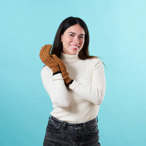 Creamy Gin Brown Gloves