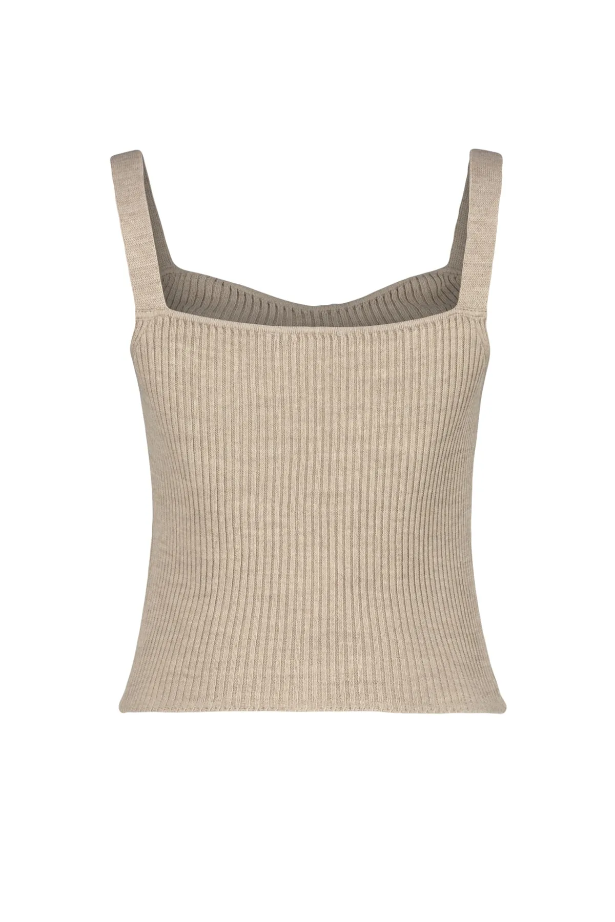 Trendyol Collection  Nerzfarbene Basic-Strickbluse mit Trägern TWOSS23BZ00805