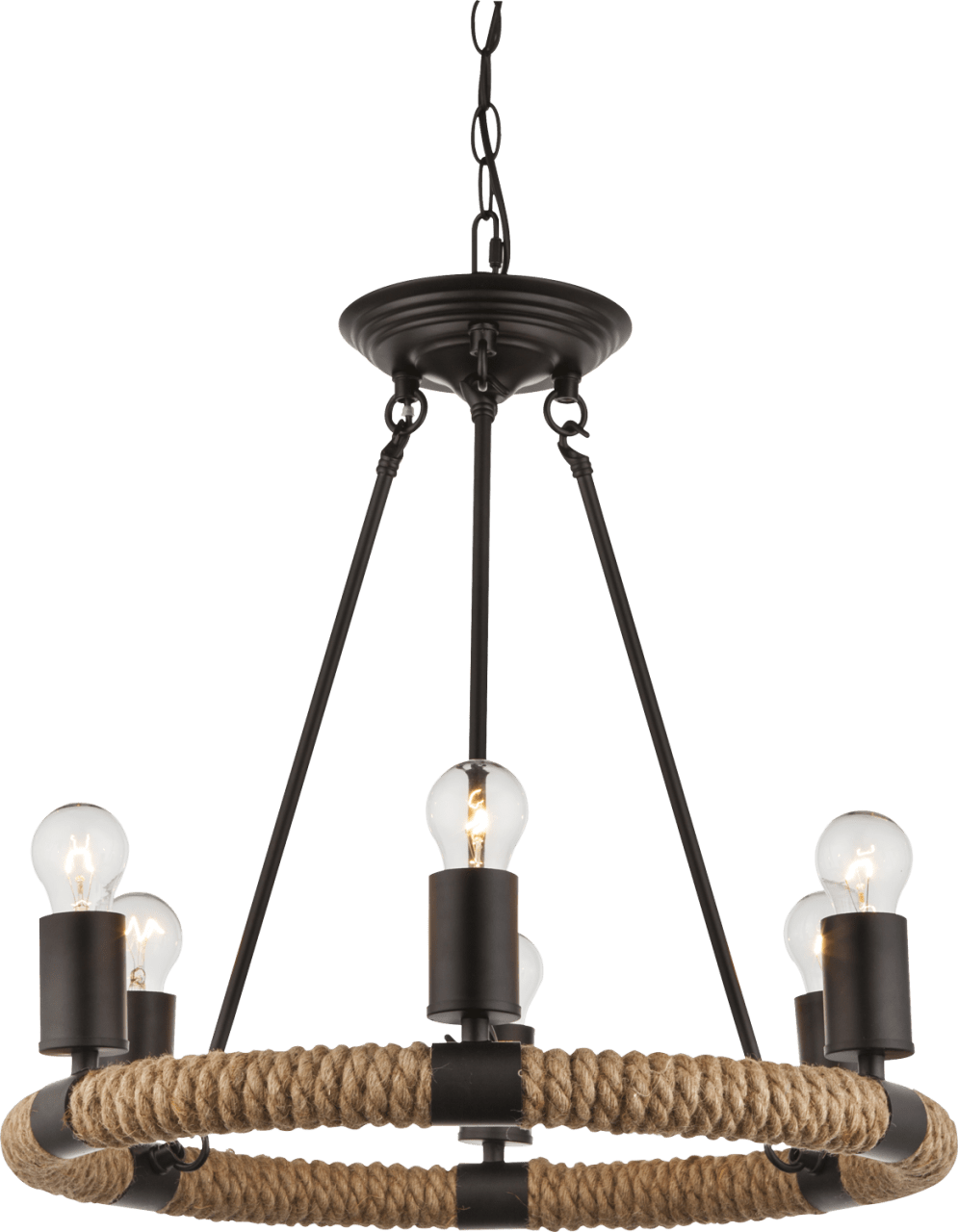 Globo Lighting - ULLEU - Hängeleuchte Metall schwarz, 6x E27