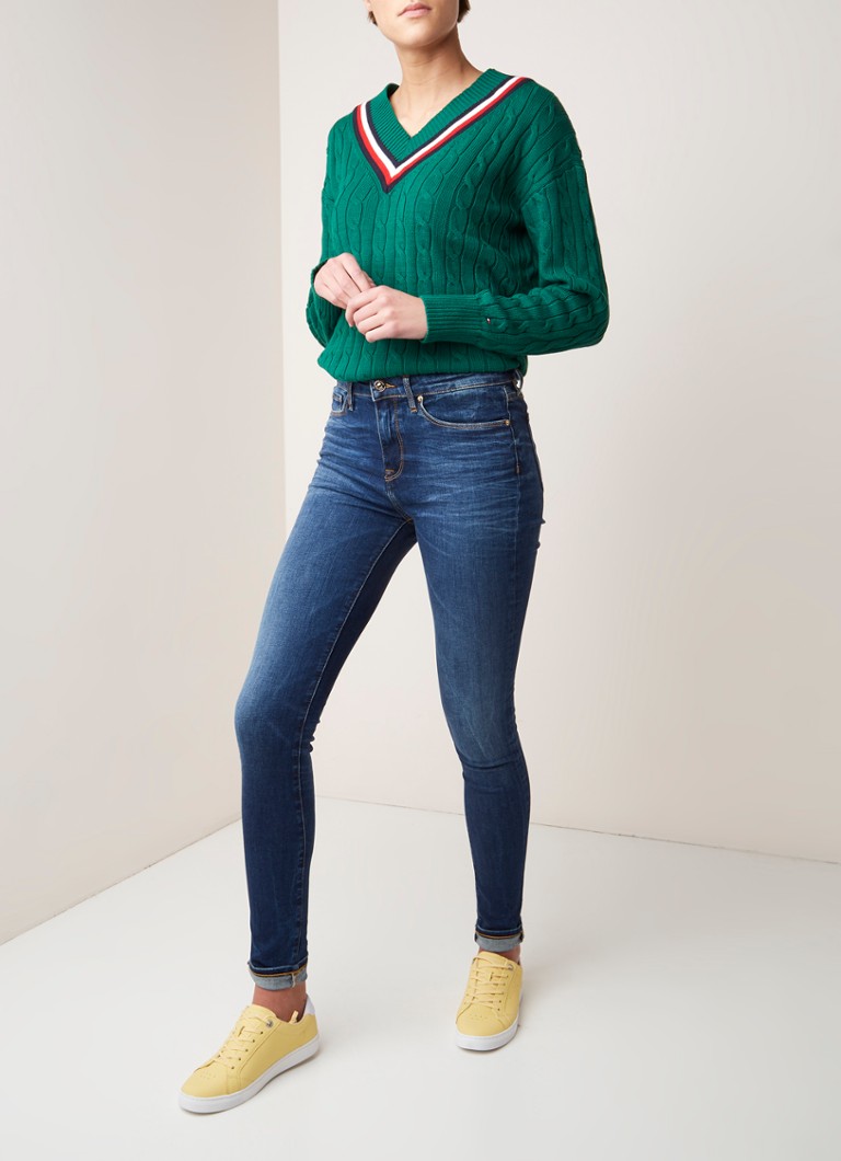 Blugi Tommy Hilfiger Heritage Stretch cu talie medie