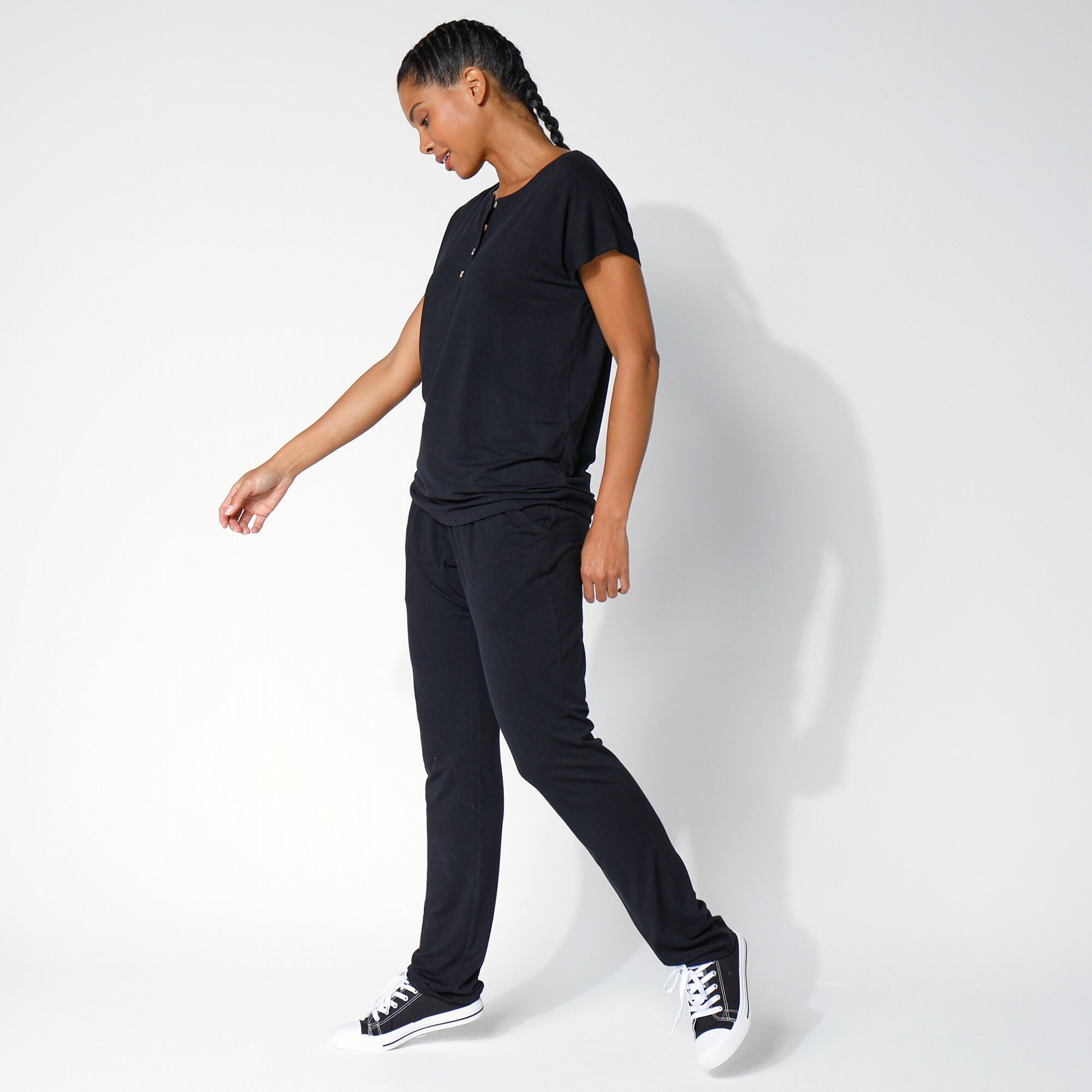 Pantalon maille fluide uni
