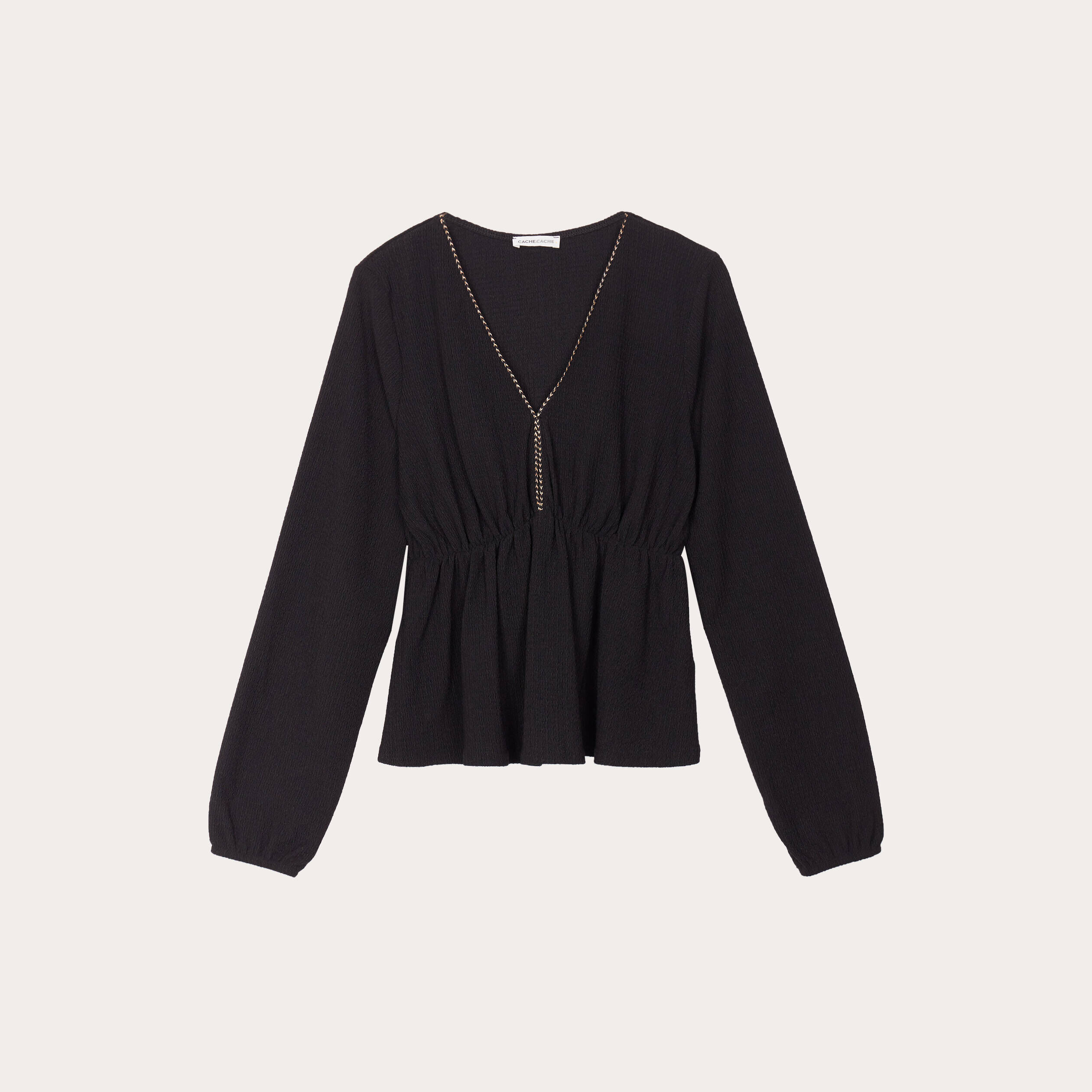 Blouse manches longues noir femme | Cache Cache