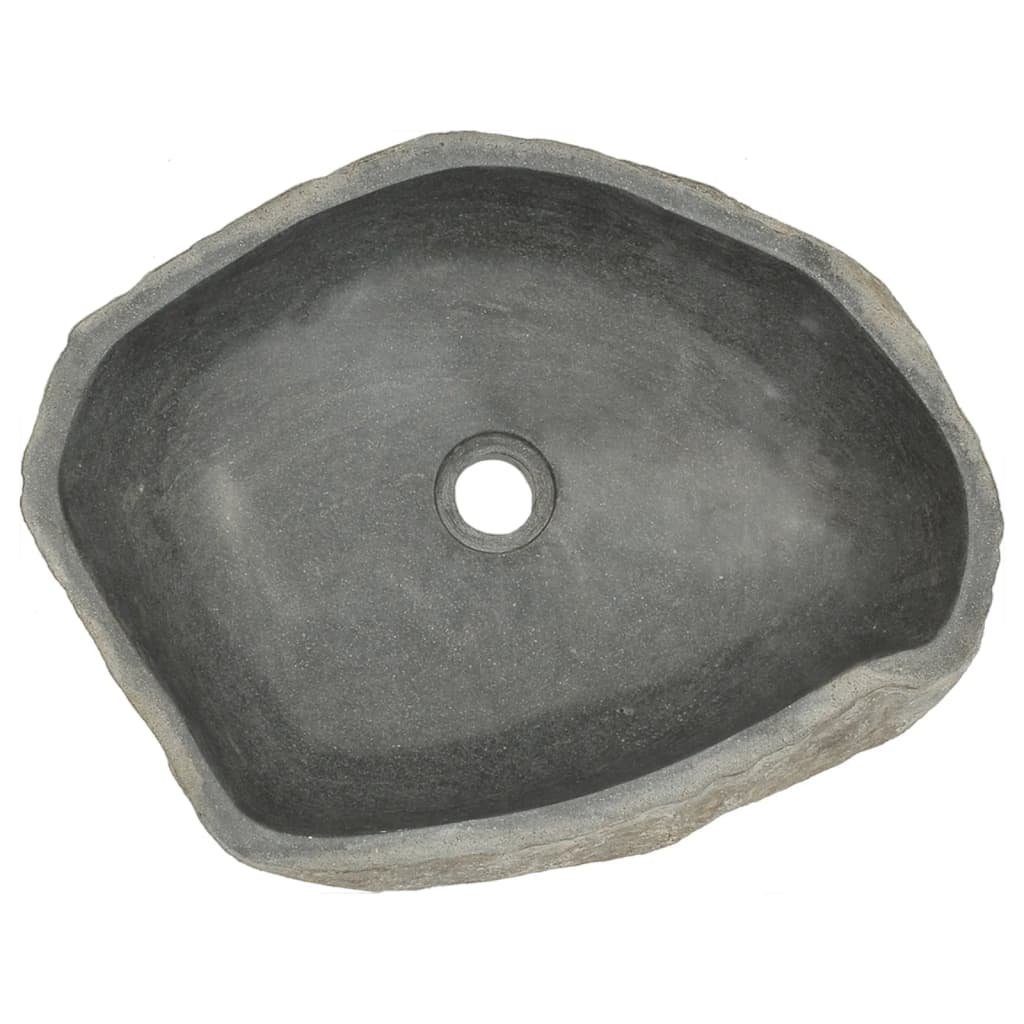 vidaXL Waschbecken Waschbecken Flussstein Oval 40 cm x 15 cm x 41 cm braun