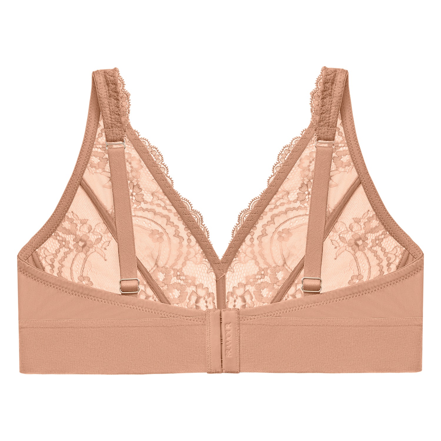 Bramour Lexington Plunge-Bralette mit Spitze - Cappuccino