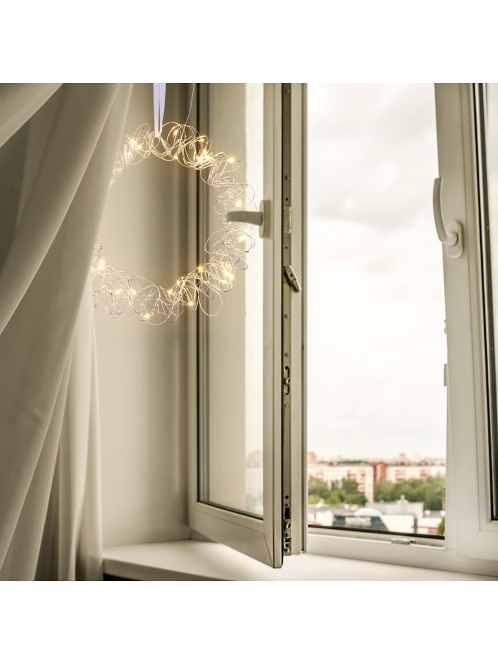 relaxdays LED Lichtkranz in Silber - Ø 30 cm günstig kaufen onesize
