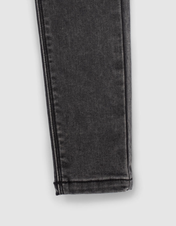 Jean SKINNY gris avec ceinture-foulard fille