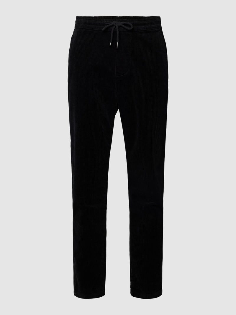 Tapered Cropped Hose aus Cord Modell 'LINUS' in schwarz