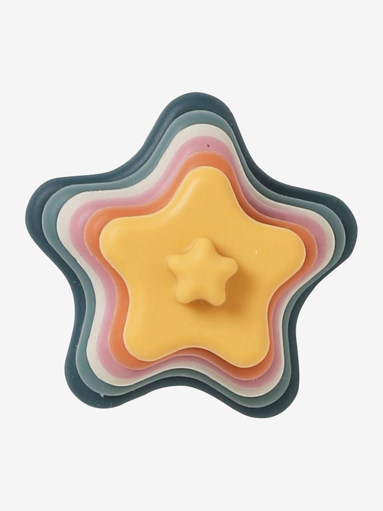 Pyramide d'étoiles à empiler en silicone multicolor