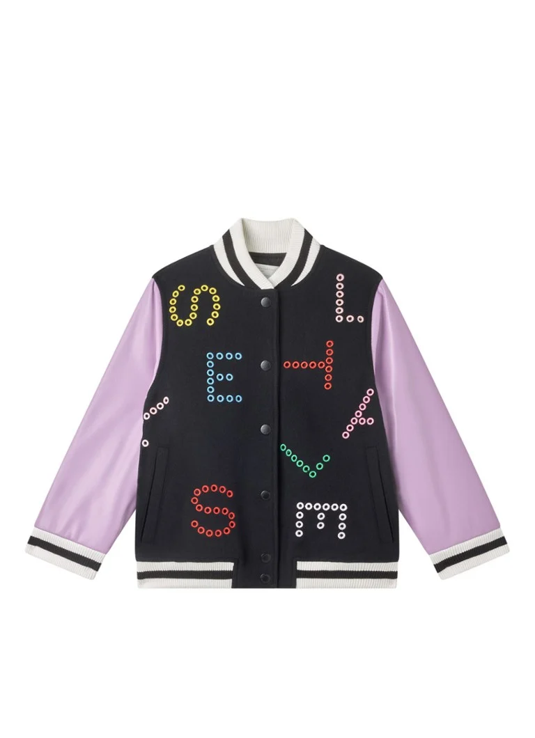 Jachetă de baseball cu logo Stella McCartney din amestec de lână