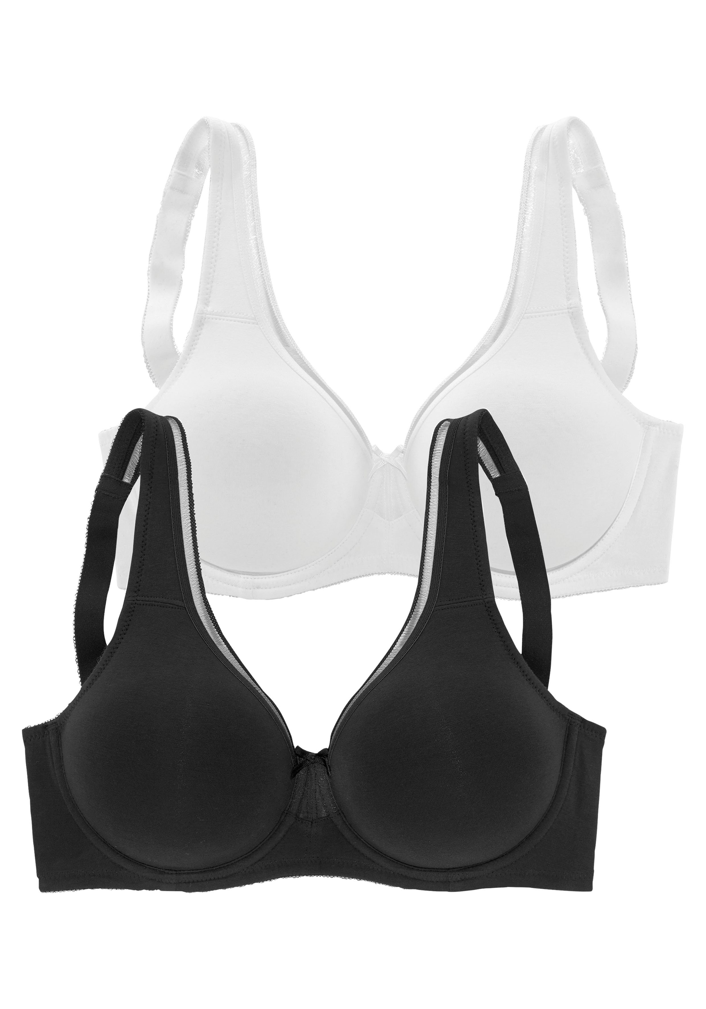 petite fleur Minimizer-BH (Packung, 2 Stück) aus Baumwolle mit nahtlosen ungefütterten Cups, Basic Dessous
