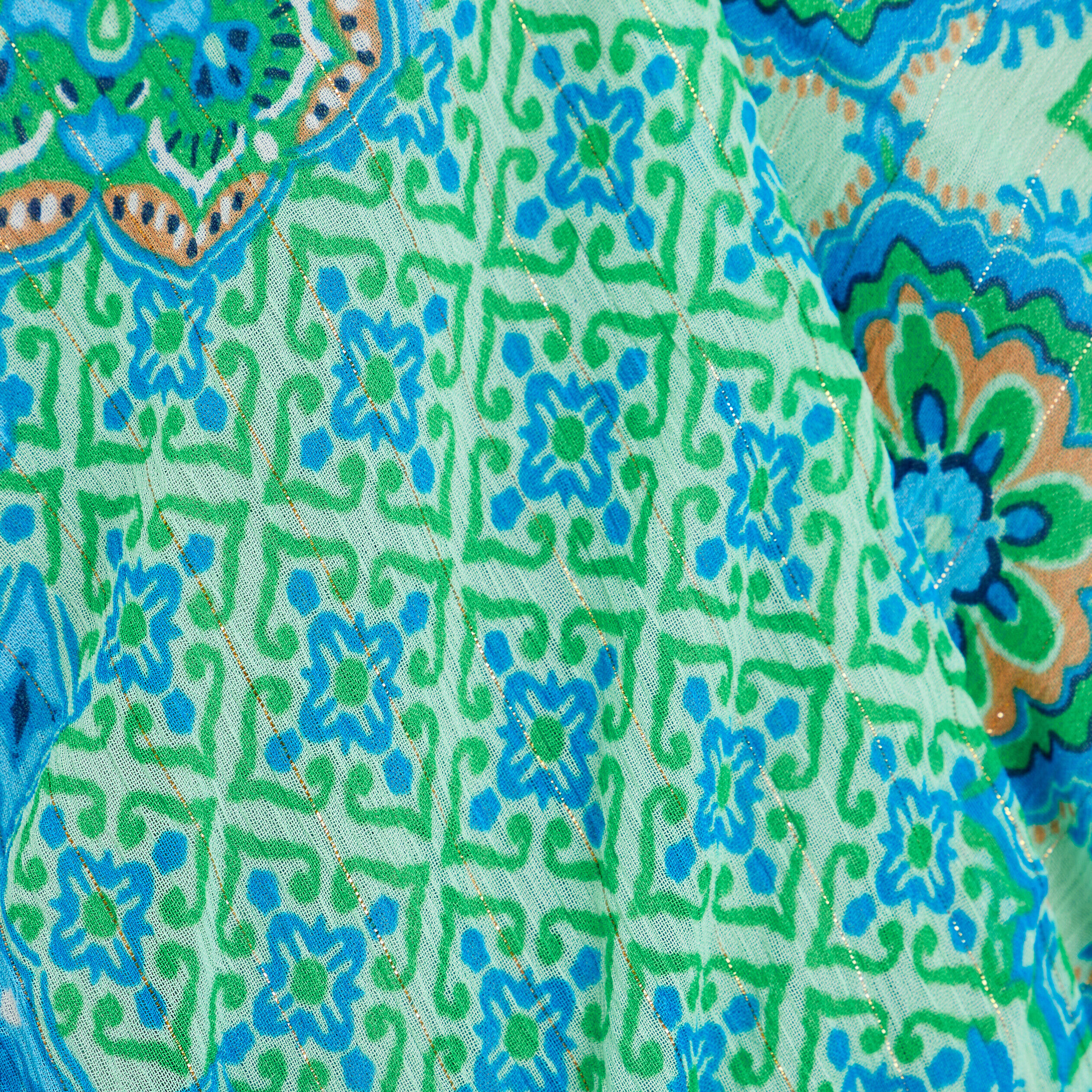 Robe longue évasée ceinturée vert femme | Cache Cache
