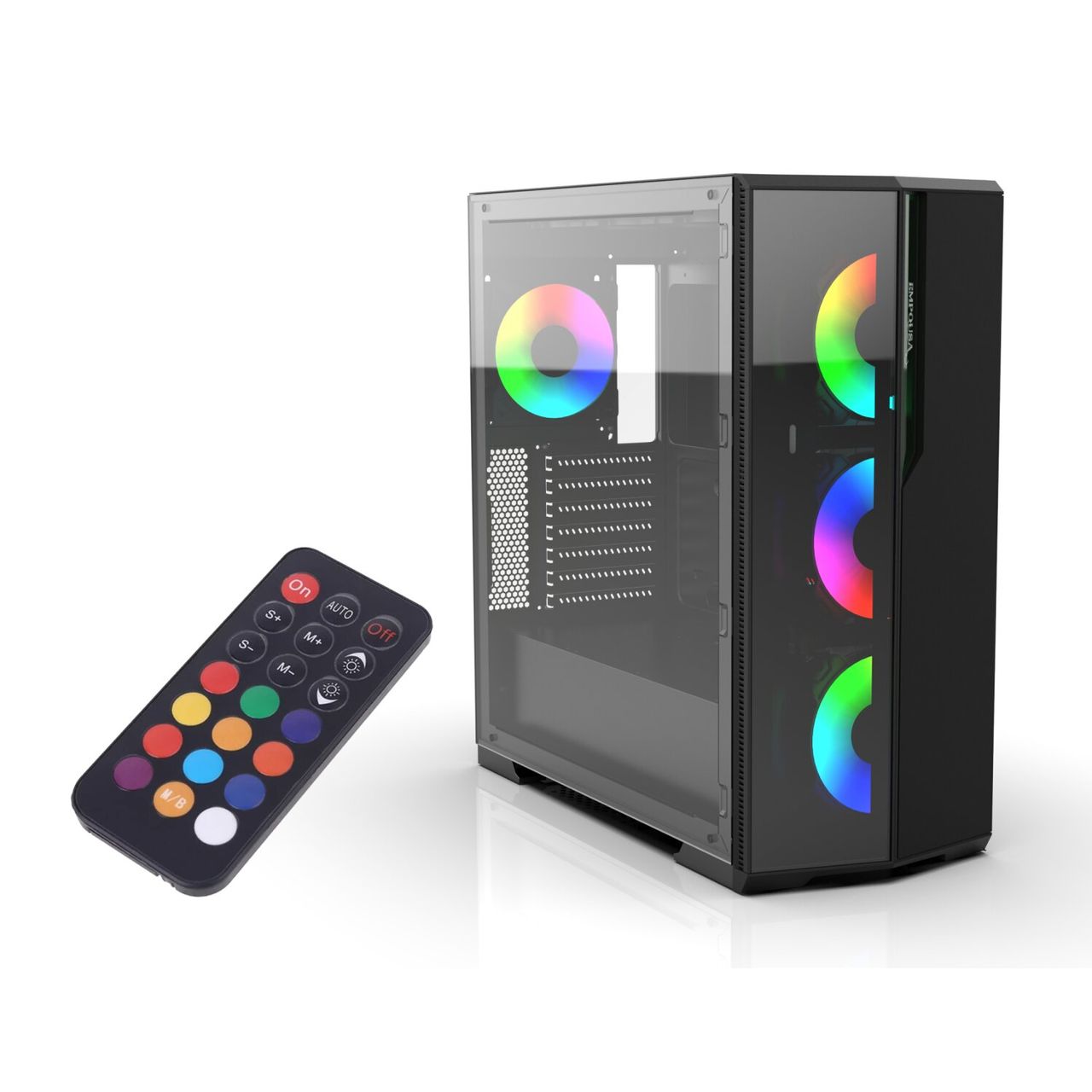 Inca EMPOUSA Premium Computer CASE EMG-17XN 4x ARGB Lüfter Fernbedienung Gaming-Gehäuse
