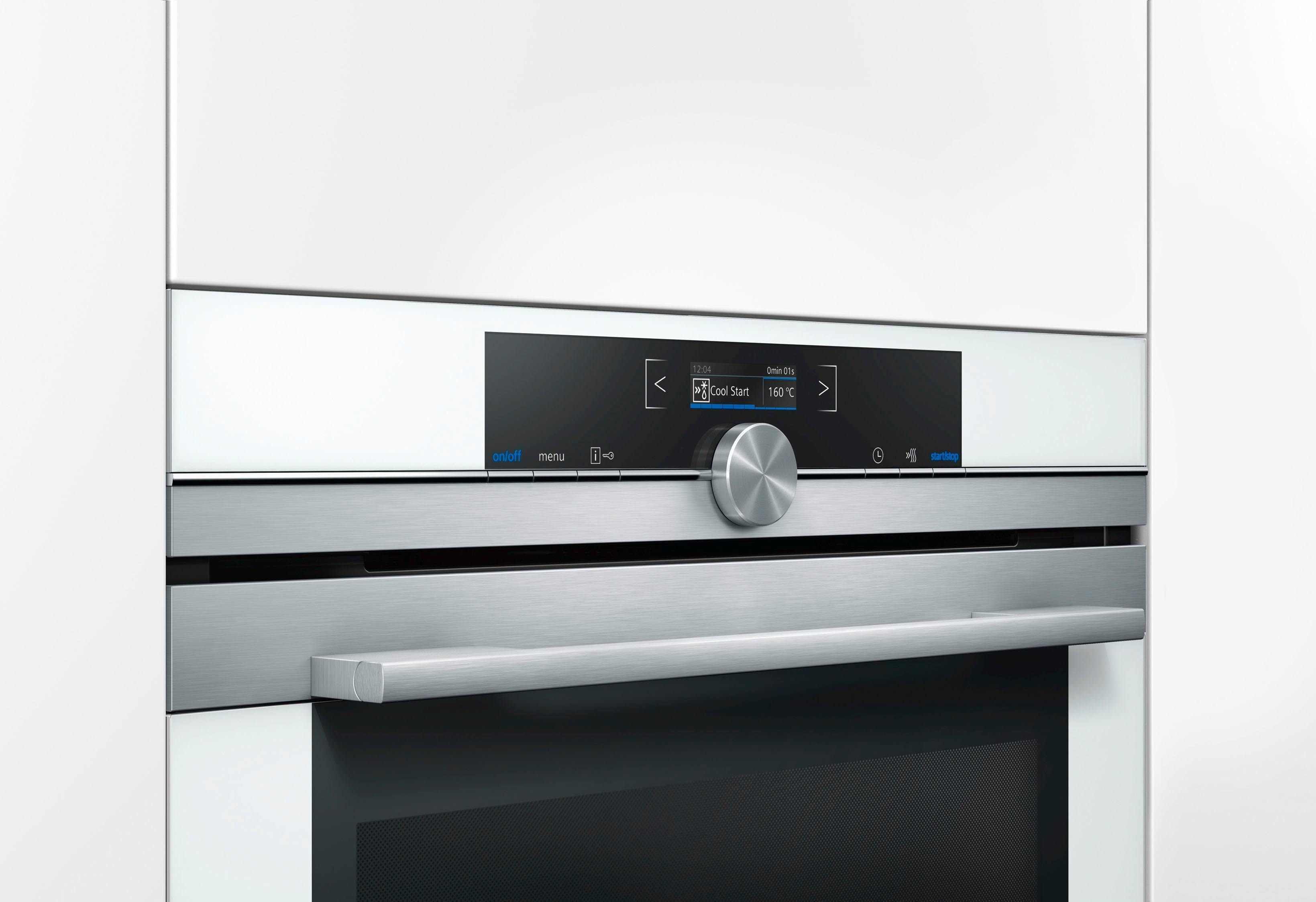 SIEMENS Einbaubackofen HB634GBW1, mit Teleskopauszug nachrüstbar, ecoClean, mit ecoClean