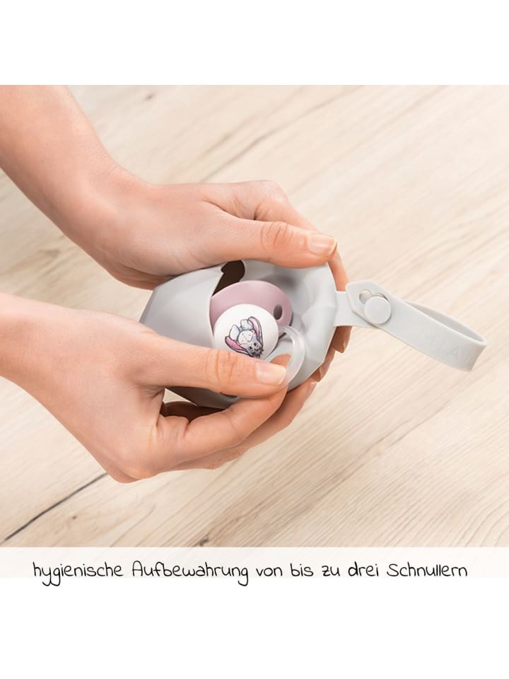 MiaMia Silikon-Schnullerbox / Schnullerhalter - Diamant - in grau günstig kaufen onesize