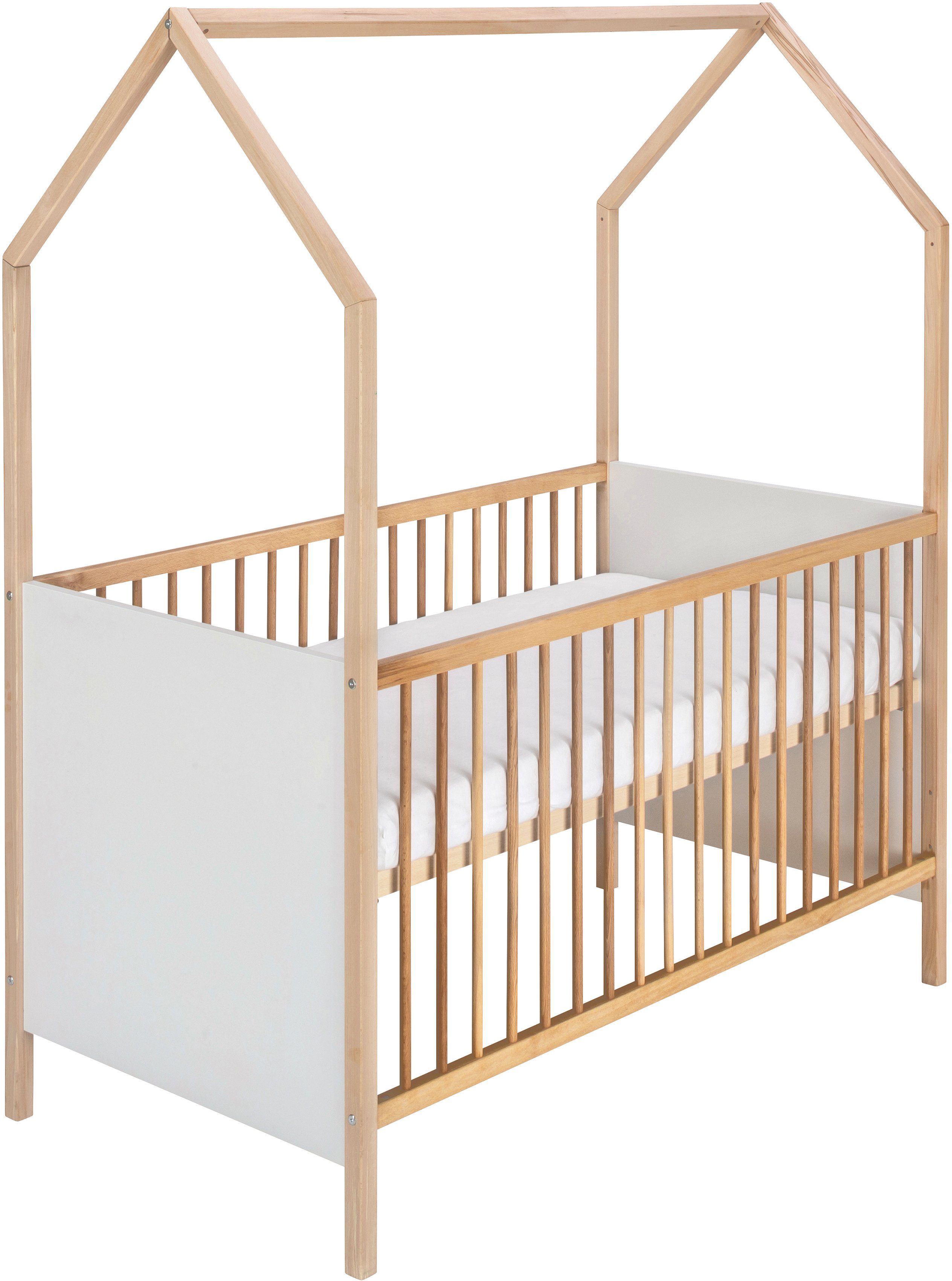 Schardt Babyzimmer-Komplettset Sienna Grey, (Set, 3-St., Hausbett, Schrank, Wickelkommode), Made in Germany; mit Hausbett, Schrank und Wickelkommode