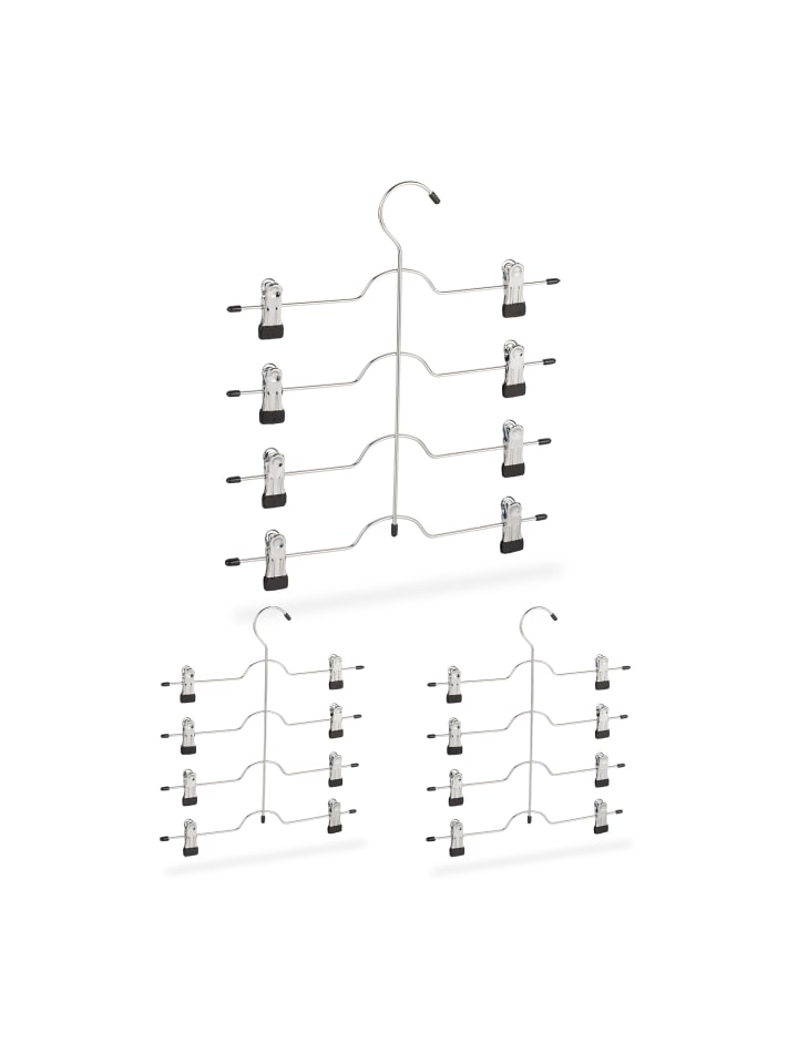 relaxdays 3x Mehrfachbügel in Silber günstig kaufen onesize