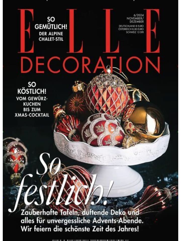 Hubert Burda Media 6 x ELLE DECORATION Zeitschrift (Gutschein für Jahres Abo) günstig kaufen onesize