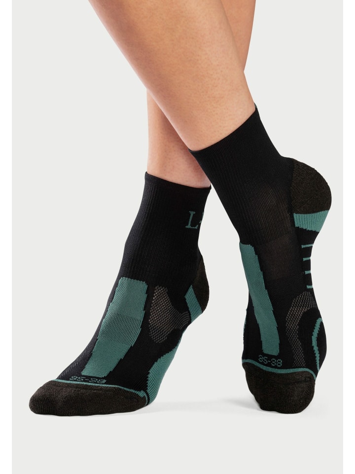 LASCANA ACTIVE Wandersocken in 1x schwarz-lila, 1x schwarz-rosa, 1x schwarz-grün günstig kaufen