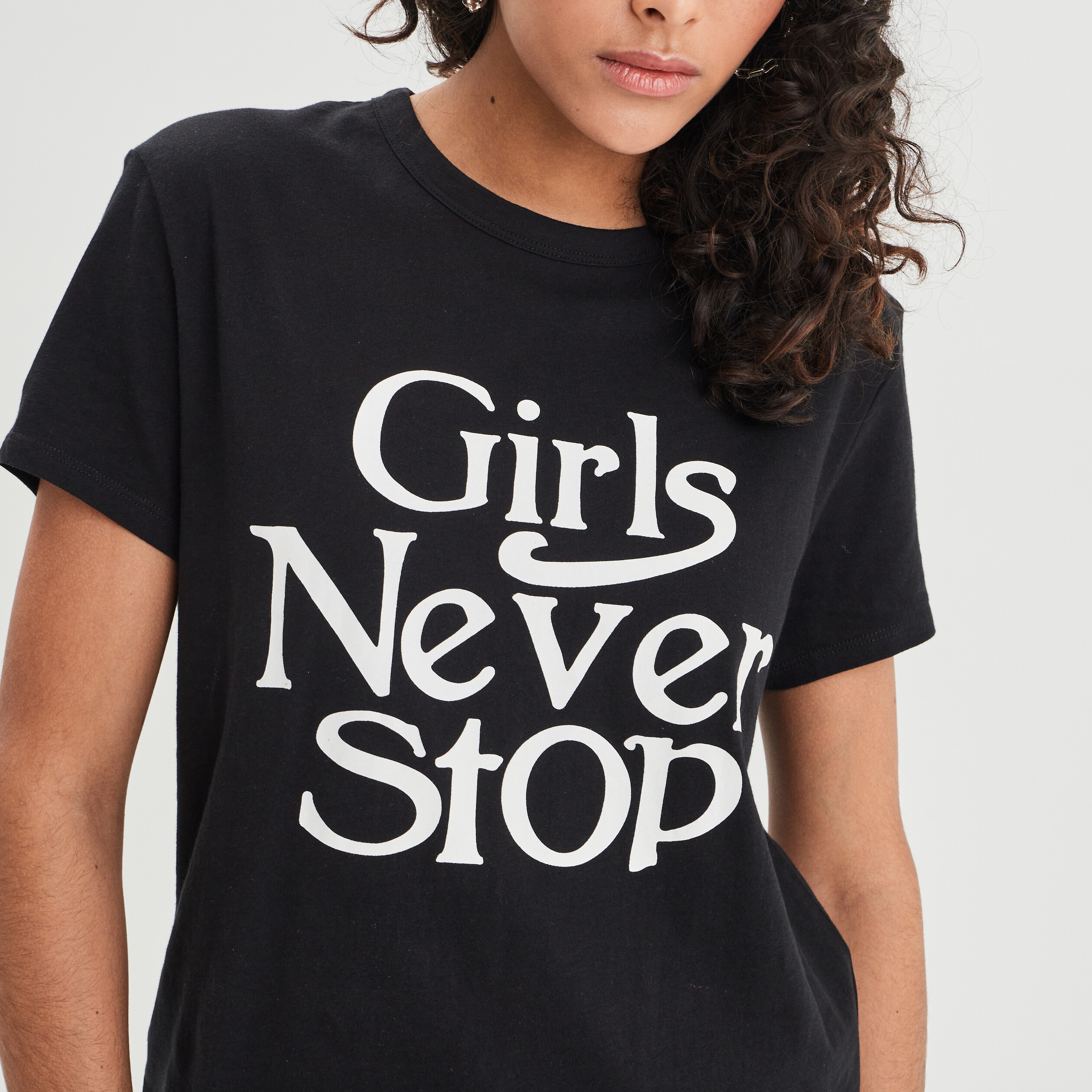 T-shirt manches courtes noir femme | La Halle