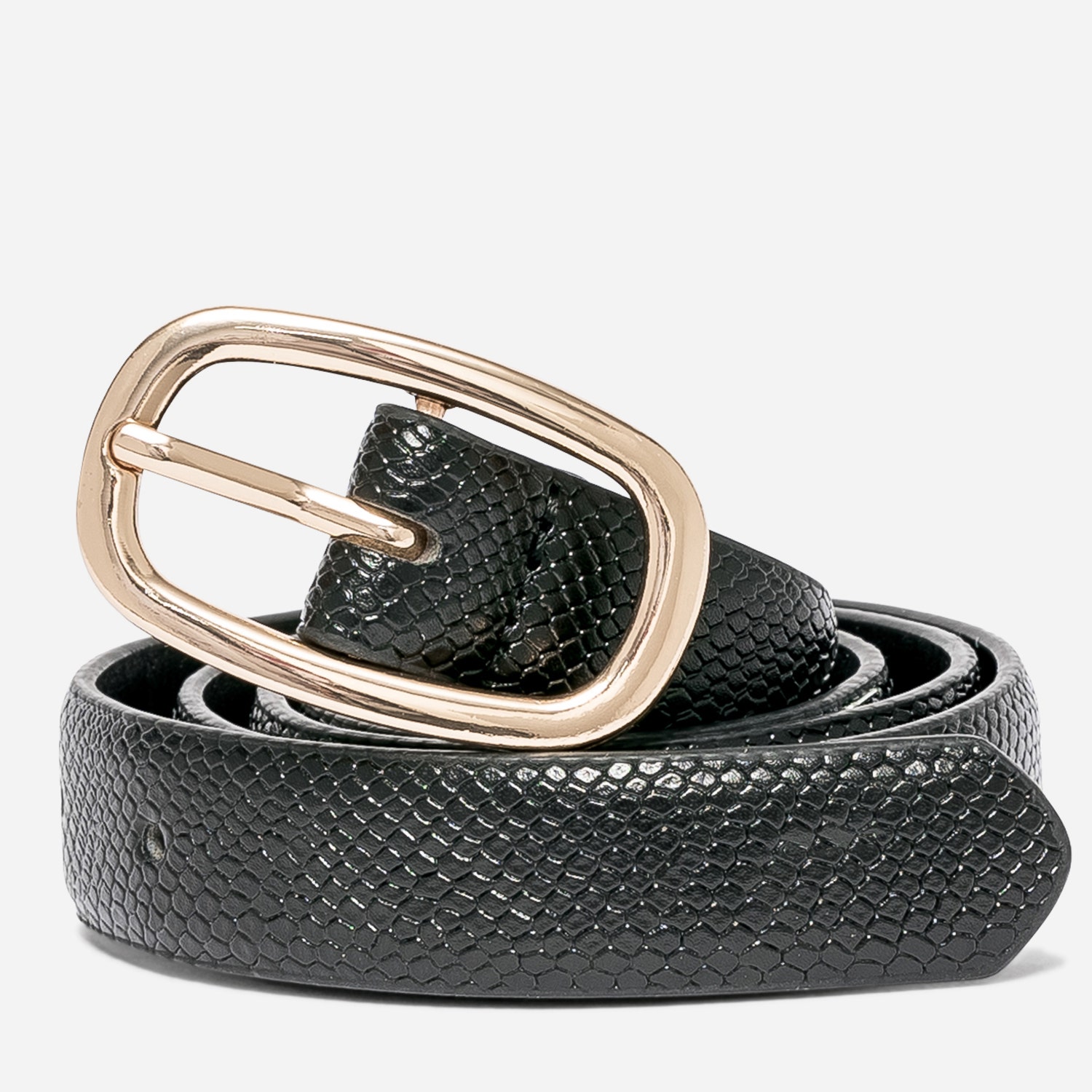Ceinture noire embossage python