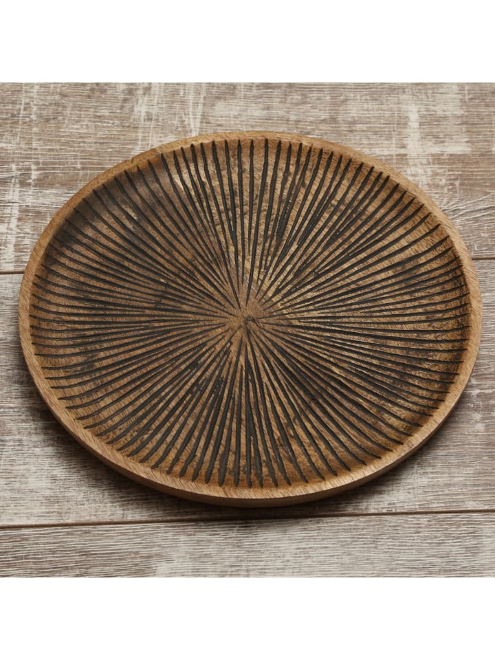 MARELIDA Dekoteller aus Mangoholz in braun - D: 29cm günstig kaufen onesize