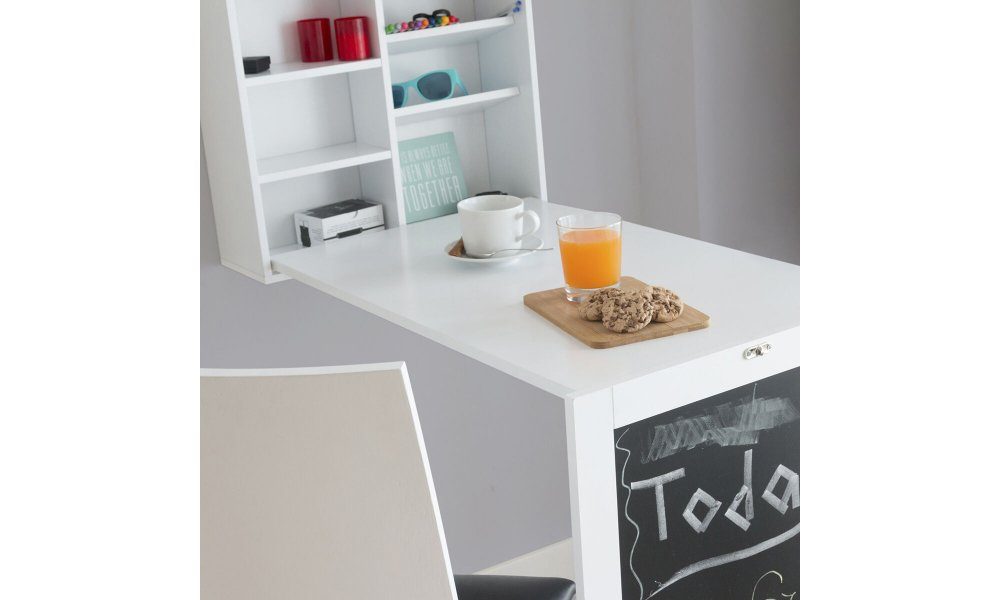 DOTMALL Klapptisch Laptoptisch Wandtisch mit Tafel Wandmontage, Memoboard
