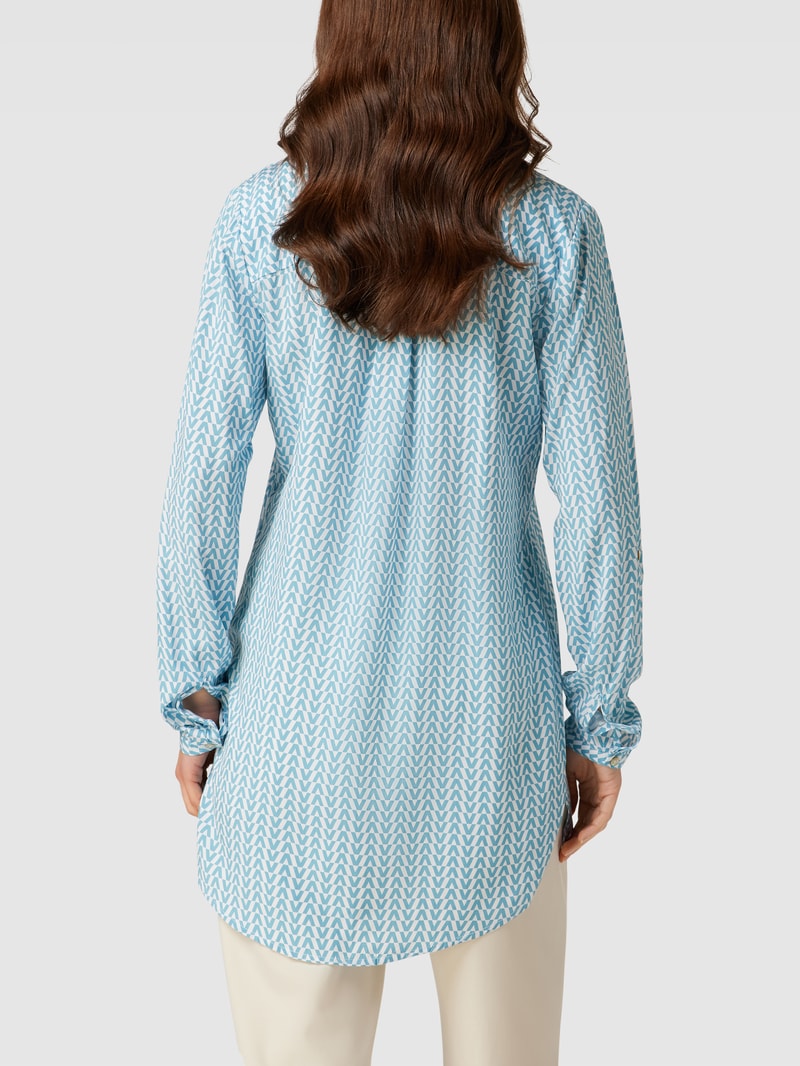 Blusenshirt mit Allover-Muster in lagune