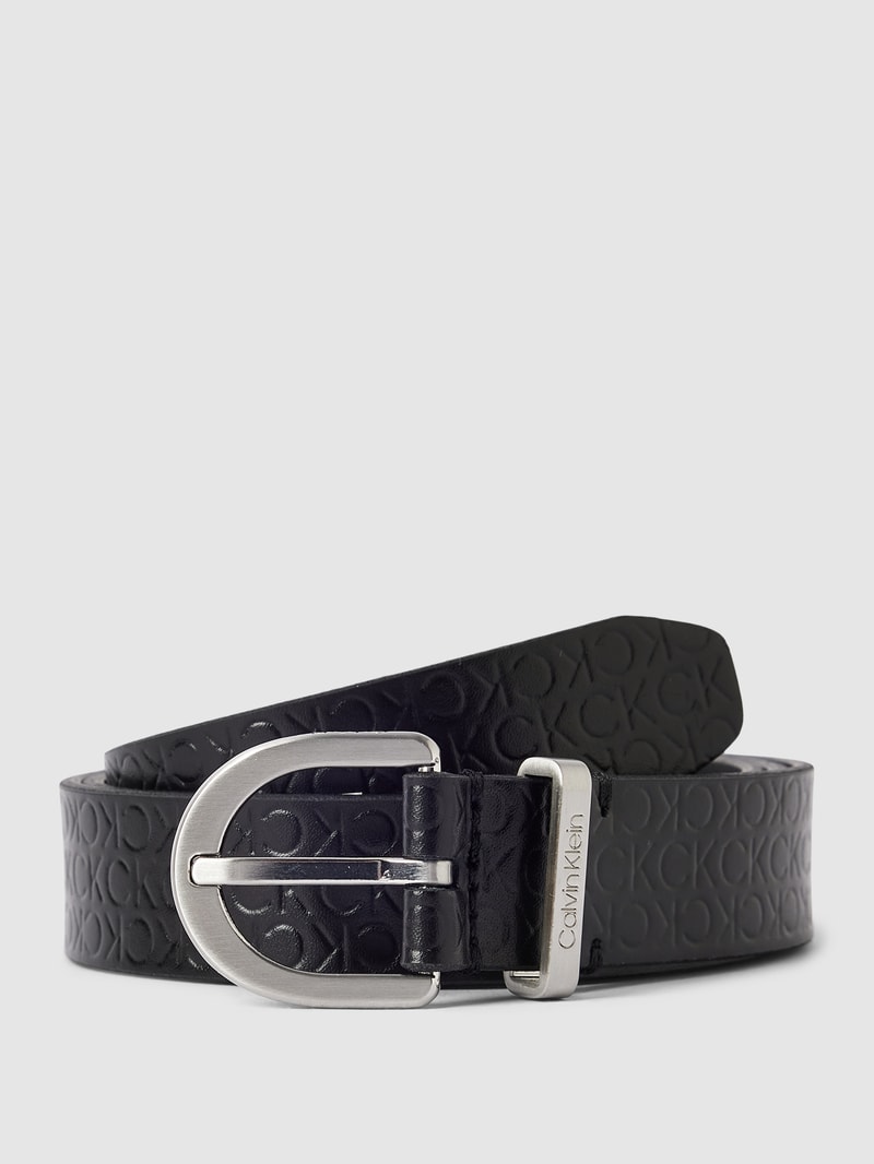 Gürtel aus Leder mit Label-Detail in schwarz