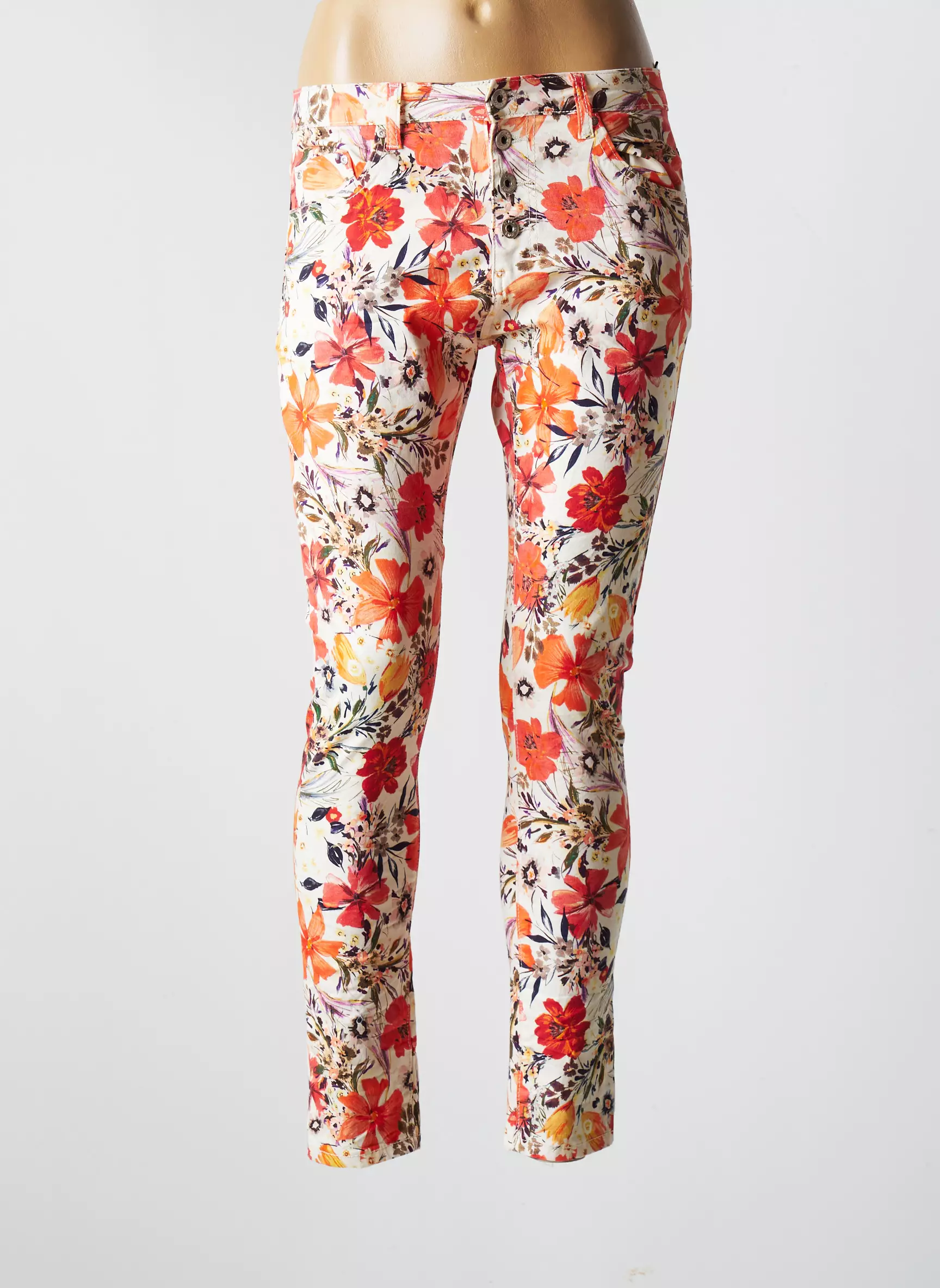 Place Du Jour Pantalons Slim Femme couleur orange
