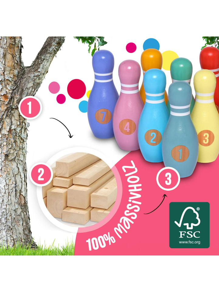 Pink Papaya Kegelspiel für Kinder 