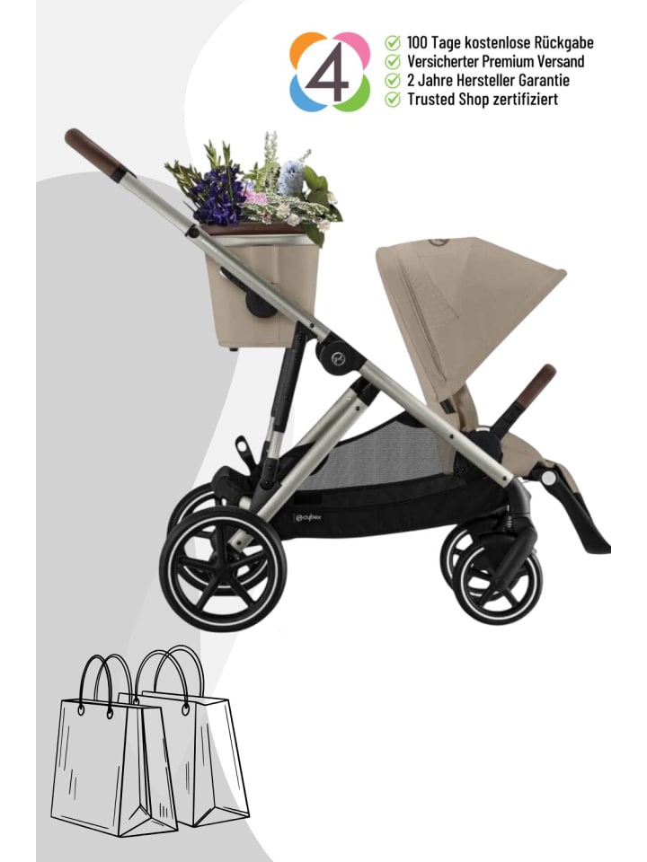 Cybex Cybex Gazelle S Kinderwagen - Farbe: Almond Beige / Gestell Taupe günstig kaufen onesize