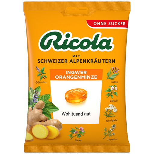 RICOLA o.Z.Beutel Ingwer Orangenminze Bonbons  75 g  Bonbons