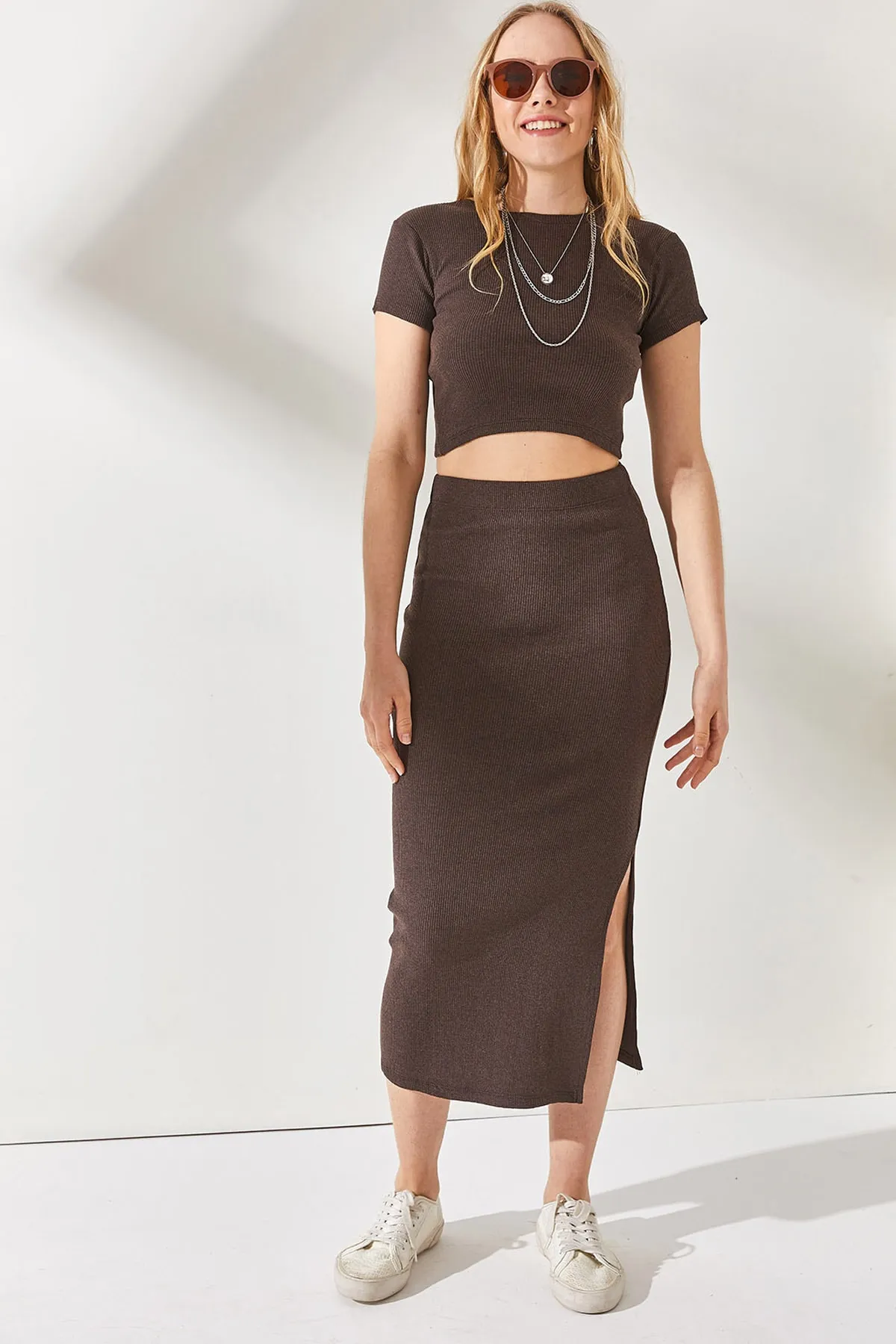 Olalook  Zweiteiler - Braun - Slim Fit